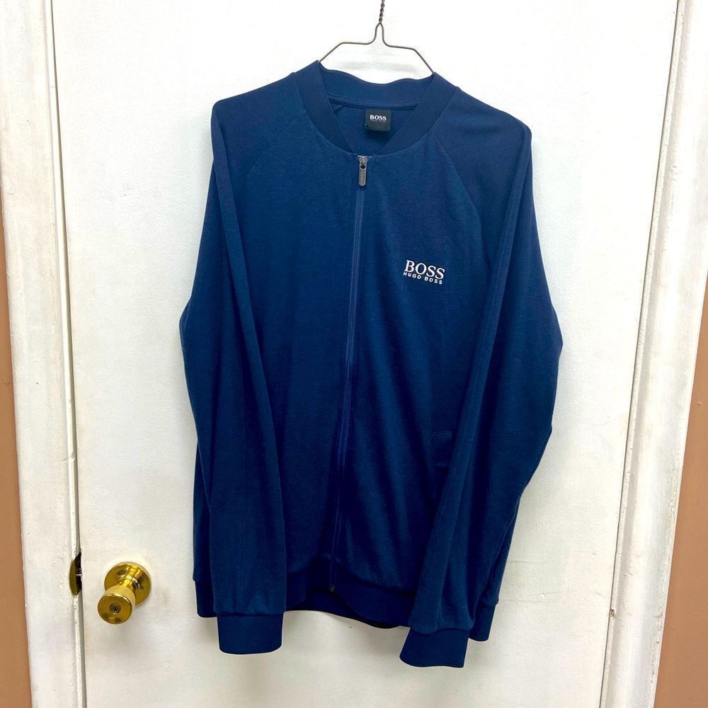 Hugo Boss Navy Blue Zip Up Mens size Medium
